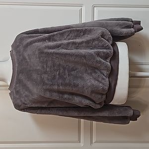 Oversized faux fur sweatshirt